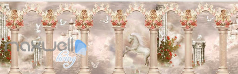 Image of 3D Little Angel Ceiling Pillar Wall Murals Wallpaper Decals Art Print Decor IDCQW-000312