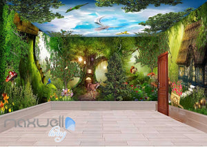 3D Fantacy Wonderland Tree House Wall Murals Wallpaper Decals Art Print IDCQW-000317