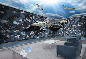 3D US Air Force Blue Sky Ceiling Wall Murals Wallpaper Decals Art Prints Decor IDCQW-000321