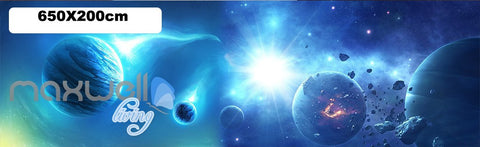 Image of 3D Blue Planet Universe Wall Murals Wallpaper Paper Art Print Decor IDCQW-000341