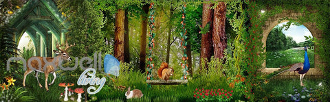 Image of 3D Flower Forest Fairy Ceiling Wall Murals Wallpaper Paper Art Print Decor IDCQW-000343