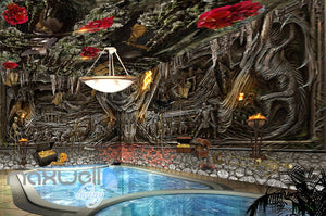 3D Skeleton Bat Cave Wall Murals Wallpaper Paper Art Print Decor IDCQW-000370