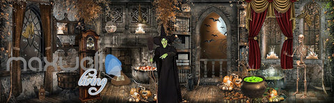Image of 3D Witch Hounted House Wall Murals Wallpaper Paper Art Print Decor IDCQW-000382