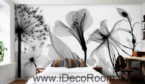 Image of Transparent Dandelion Flowers Modern 000005 Wallpaper Wall Decals Wall Art Print Mural Home Decor Gift Office Business