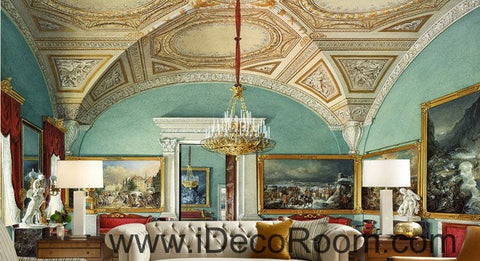 Image of Classic Arch Roof Oil Painting 000008 Wallpaper Wall Decals Wall Art Print Mural Home Decor Gift Office Business