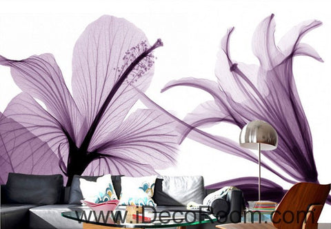 Image of custom size 194x99 inches Transparent Purple Flowers 000016 Wallpaper