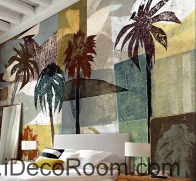 Palm Tree Island Abstract Mordern 000018 Wallpaper Wall Decals Wall Art Print Mural Home Decor Gift Office Business