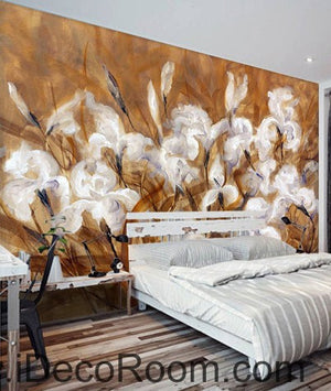 White Orchid Abstact Mordern Art 000021 Wallpaper Wall Decals Wall Art Print Mural Home Decor Gift Office Business