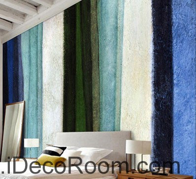 Image of Blue Strip Color Mordern Art 000022 Wallpaper Wall Decals Wall Art Print Mural Home Decor Gift Office Business