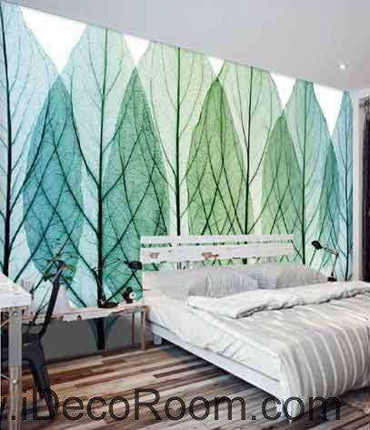 Transparant Tree Leaves Watercolor Wallpaper Wall Decals Wall Art Print Mural Home Decor Gift Office Business