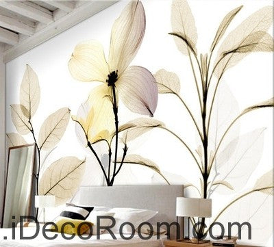 Image of Watercoler white flower illustration IDCWP-000034 Wallpaper Wall Decals Wall Art Print Mural Home Decor Gift