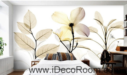 Image of Watercoler white flower illustration IDCWP-000034 Wallpaper Wall Decals Wall Art Print Mural Home Decor Gift