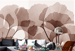 Brown Ginkgo Tree leaves IDCWP-000046 Wallpaper Wall Decals Wall Art Print Mural Home Decor Gift