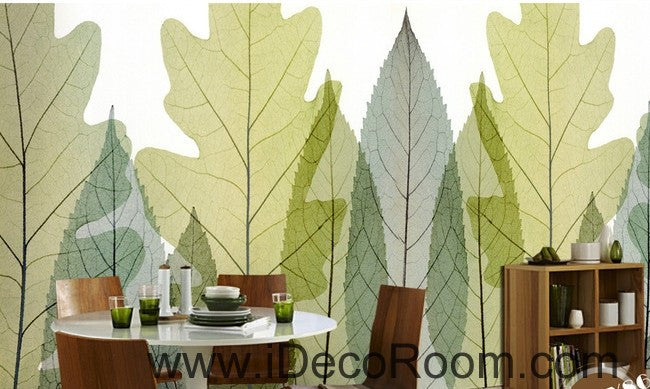 Transparent Phoenix Tree Leave IDCWP-000058 Wallpaper Wall Decals Wall Art Print Mural Home Decor Gift