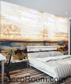 Abstract Beach Ocean IDCWP-000071 Wallpaper Wall Decals Wall Art Print Mural Home Decor Gift