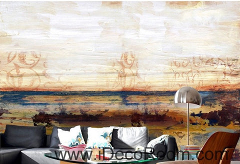 Abstract Beach Ocean IDCWP-000071 Wallpaper Wall Decals Wall Art Print Mural Home Decor Gift