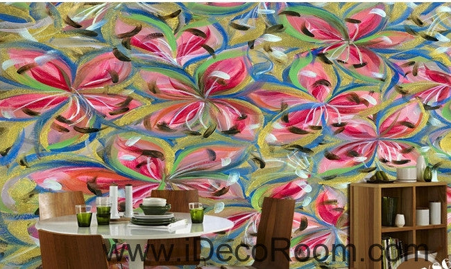 Beautiful dream romantic abstract color lily petal oil painting effect wall art wall decor mural wallpaper wall  IDCWP-000098