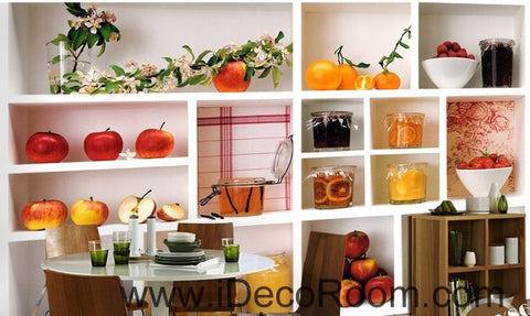 Image of A beautiful fresh white plaid painted fruit canned floral wall art wall decor mural wallpaper wall  IDCWP-000123