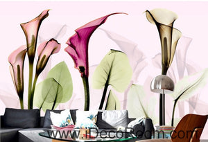 A beautiful dream romantic warm multicolored blooming calla lily transparent wall art wall decor mural wallpaper wall  IDCWP-000166