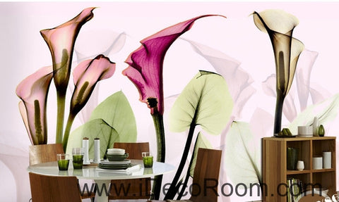 Image of A beautiful dream romantic warm multicolored blooming calla lily transparent wall art wall decor mural wallpaper wall  IDCWP-000166