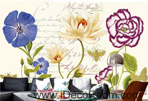 Beautiful dream fresh pattern glass carnations flower oil painting effect wall art wall decor mural wallpaper wall  IDCWP-000174