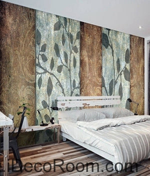 European Style Retro Old Pattern Leaf Flower oil painting effect wall art wall decor mural wallpaper wall  IDCWP-000179