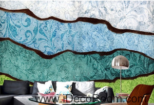 Fresh and beautiful blue pattern black lines abstract waves wall art wall decor mural wallpaper wall  IDCWP-000181