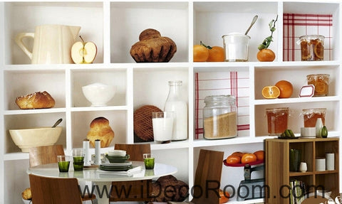 Image of A beautiful freshly lita painted fruit bread drink canned kitchen wall art wall decor mural wallpaper wall  IDCWP-000197