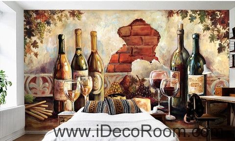 Image of Retro oil painting effect wall art wall decor mural wallpaper wall  IDCWP-000204