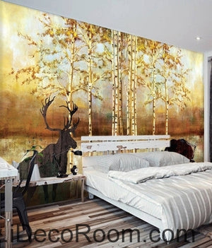 Beautiful dream golden tree wall art wall decor mural wallpaper wall  IDCWP-000207