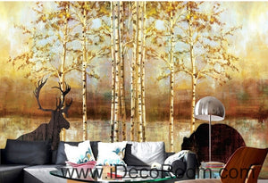 Beautiful dream golden tree wall art wall decor mural wallpaper wall  IDCWP-000207