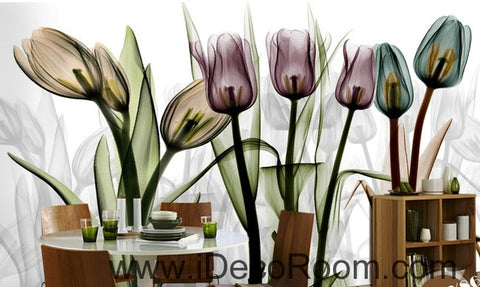 Image of A beautiful dream fresh and colorful in full bloom transparent tulips wall art wall decor mural wallpaper wall  IDCWP-000246