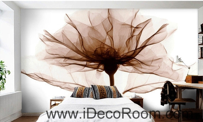 Beautiful dream retro to do the old bloom lily flowers transparent wall art wall decor mural wallpaper wall  IDCWP-000260