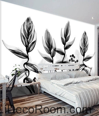Beautiful dream black and white art transparent charming leaves dance wall art wall decor mural wallpaper wall  IDCWP-000268