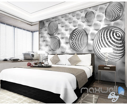Image of 3D Line Sphere Ball 5D Wall Paper Mural Modern Art Print Decals Room Decor  IDCWP-3DB-000006