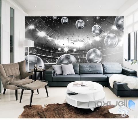 Image of 3D Footbal Soccer Stadium Wall Paper Mural Art Print Decals Business Decor IDCWP-3DB-000011