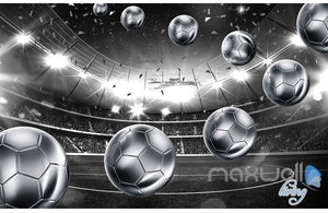 3D Footbal Soccer Stadium Wall Paper Mural Art Print Decals Business Decor IDCWP-3DB-000011