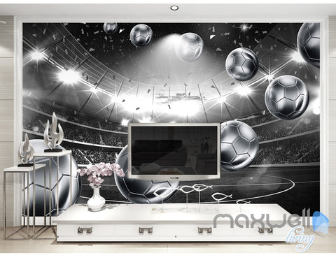 Image of 3D Footbal Soccer Stadium Wall Paper Mural Art Print Decals Business Decor IDCWP-3DB-000011