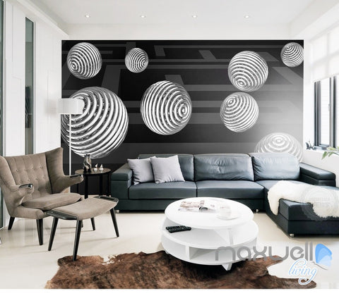 Image of 3D Hollow Ball 5D Wall Paper Mural Art Print Decals Business Office Decor IDCWP-3DB-000014