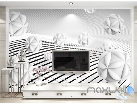 Image of 3D Puzzle Ball 5D Wall Paper Mural Modern Art Print Decals Business Decor IDCWP-3DB-000016