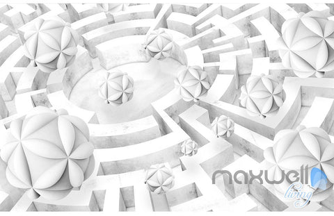Image of 3D Maze Ball 5D Wall Paper Mural Art Print Decals Modern Living Room Decor IDCWP-3DB-000021