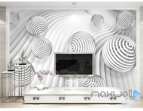 Image of 3D Waving Ball 5D Wall Paper Mural Art Print Decals Modern Bedroom Decor IDCWP-3DB-000025