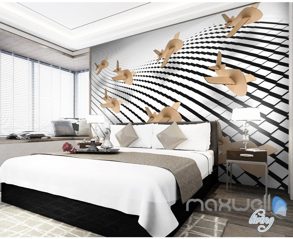 3D Cardboard Plane 5D Wall Paper Mural Art Print Decals Modern Decor IDCWP-3DB-000027
