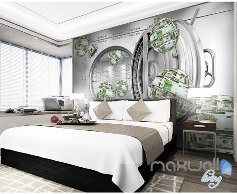 Image of 3D Money Ball Bank 5D Wall Paper Mural Modern Art Print Decals Decor IDCWP-3DB-000034