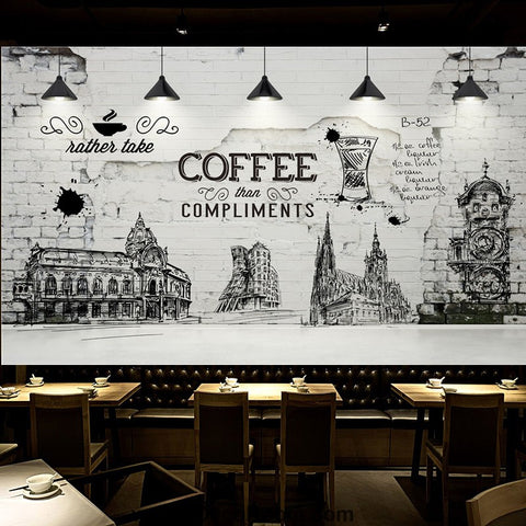 Image of Coffee shop Wallpaper Coffee Club Cafe Wall Murals IDCWP-CF-000009