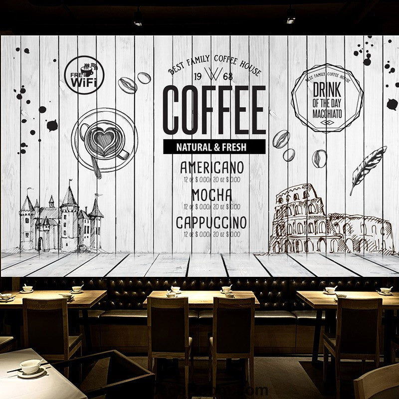 Coffee shop Wallpaper Coffee Club Cafe Wall Murals IDCWP-CF-000024