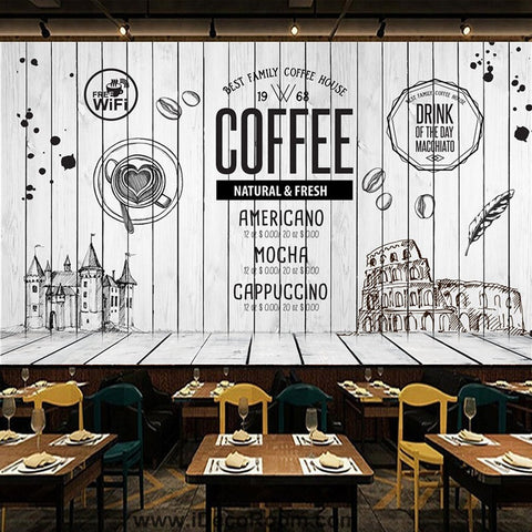 Image of Coffee shop Wallpaper Coffee Club Cafe Wall Murals IDCWP-CF-000024