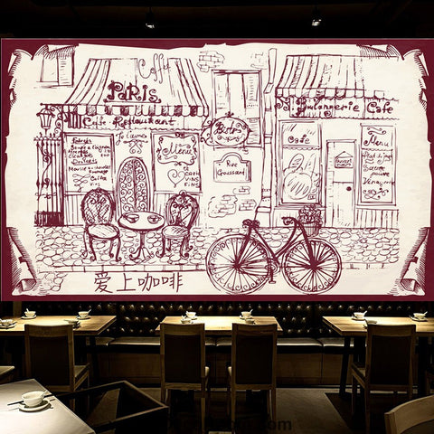 Image of Coffee shop Wallpaper Coffee Club Cafe Wall Murals IDCWP-CF-000030