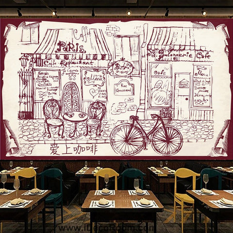 Image of Coffee shop Wallpaper Coffee Club Cafe Wall Murals IDCWP-CF-000030