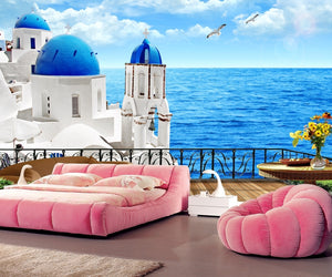 Love sea view balcony landscape Wallpaper IDCWP-DZ-000006